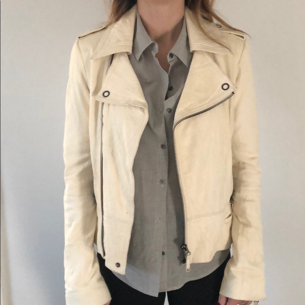 Cream leather jacket